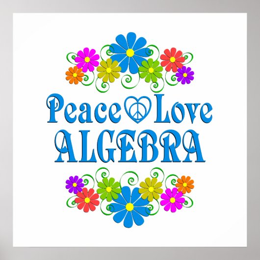 Poster Peace Love Algebra (Devant)