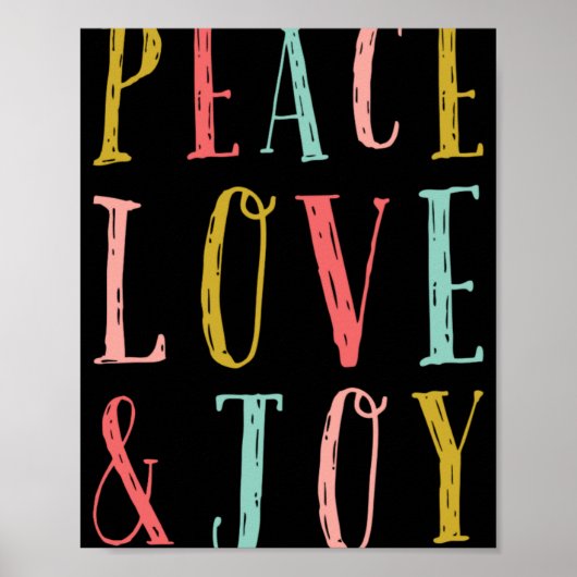 Poster Peace Love And Joy Whimsical Holiday Toddler T Shi (Devant)