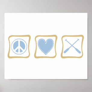 Poster Peace Love and Rowing / Carrés d'équipage