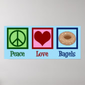 Poster Peace Love Bagels (Devant)