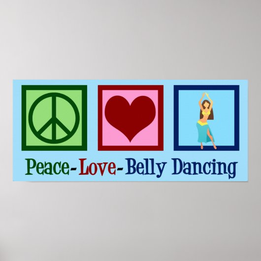 Poster Peace Love Belly Dancing (Devant)