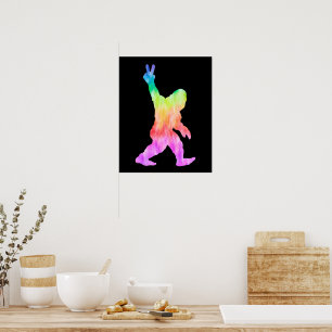 Poster Peace Love Bigfoot