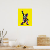 Poster Peace Love Bigfoot Hippie Funny Bigfoot Lover (Cuisine)