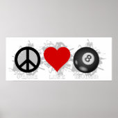 Poster Peace Love Billiard Emblem (Devant)