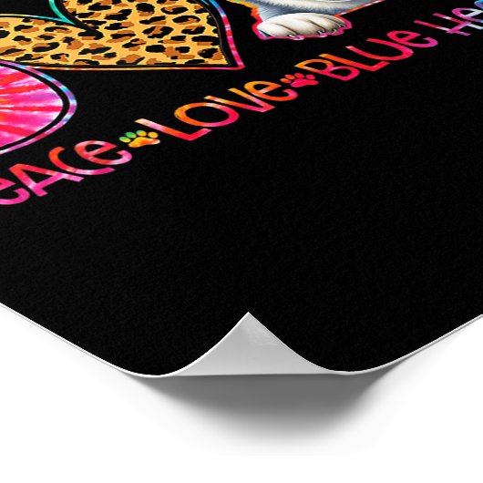 Poster Peace Love Blue Heeler Tie Dye Dog Lover (Coin)