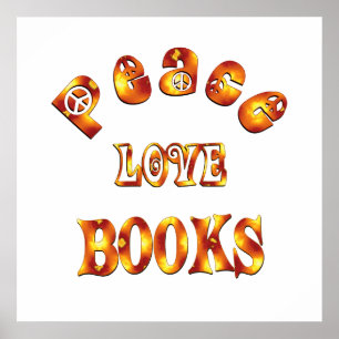 Poster PEACE LOVE BOOKS - À partir de 11,80 $