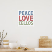 Poster Peace Love Cellos (Cuisine)
