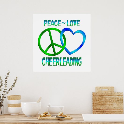 Poster Peace Love CHEERLEADING (Cuisine)