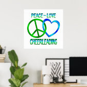 Poster Peace Love CHEERLEADING (Bureau à domicile)