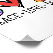 Poster Peace Love Chiens Paws Tie Dye Rainbow Animal Resc (Coin)