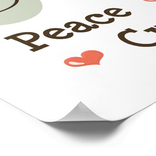 Poster Peace Love Cupcakes (Coin)