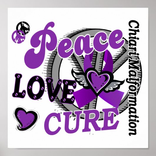 Poster Peace Love Cure 2 Chiari Malformation (Devant)