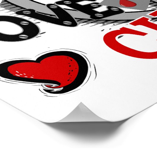 Poster Peace Love Cure 2 Diabète (Coin)