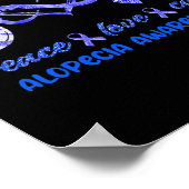 Poster Peace Love Cure Alopecia Sensibilisation (Coin)