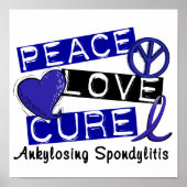 Poster Peace Love Cure Ankyloss Spondylitis AS (Devant)