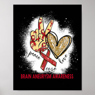Poster Peace Love Cure Bleached Cerveau Aneurysme Sensibi