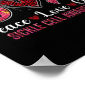 Poster Peace Love Cure Burgundy Ribbon Sickle Cell Award (Coin)