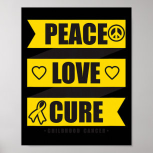 Poster Peace Love Cure Chilhood Cancer Awareness 1