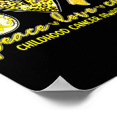 Poster Peace Love Cure Chilhood Cancer Awareness Leopart (Coin)