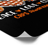 Poster Peace Love Cure CRPS Sensibilisation Mois Guerrier (Coin)