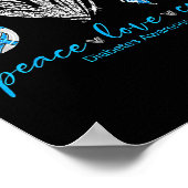 Poster Peace Love Cure Diabète Sensibilisation (Coin)