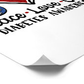 Poster Peace Love Cure Diabetes Awareness (Coin)