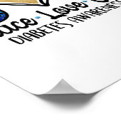 Poster Peace Love Cure Diabetes Awareness (Coin)