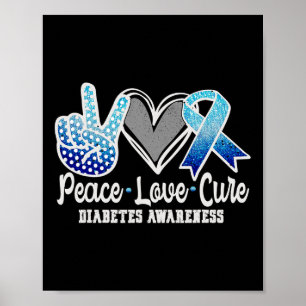 Poster Peace Love Cure Diabetes Sensibilisation 1