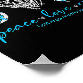 Poster Peace Love Cure Diabetes Sensibilisation 2 (Coin)