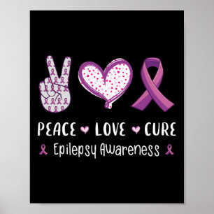 Poster Peace Love cure Epilepsie sensibilisation hommes f