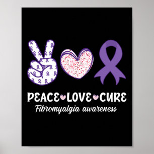 Poster Peace Love Cure Fibromyalgie Mois de sensibilisati