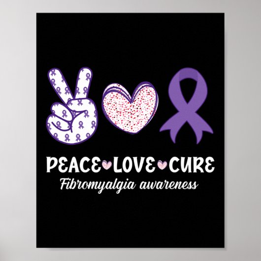 Poster Peace Love Cure Fibromyalgie Mois de sensibilisati (Devant)