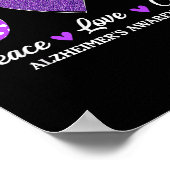 Poster Peace Love Cure Heimers Sensibilisation (Coin)