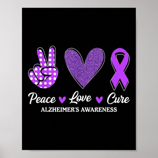 Poster Peace Love Cure Heimers Sensibilisation (Devant)