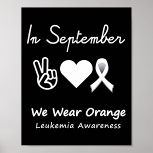 Poster Peace Love Cure Leukemia Sensibilisation Hommes Fe