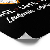 Poster Peace Love cure Leukemia sensibilisation hommes fe (Coin)
