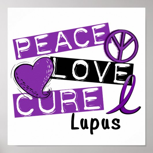 Poster Peace Love Cure Lupus (Devant)