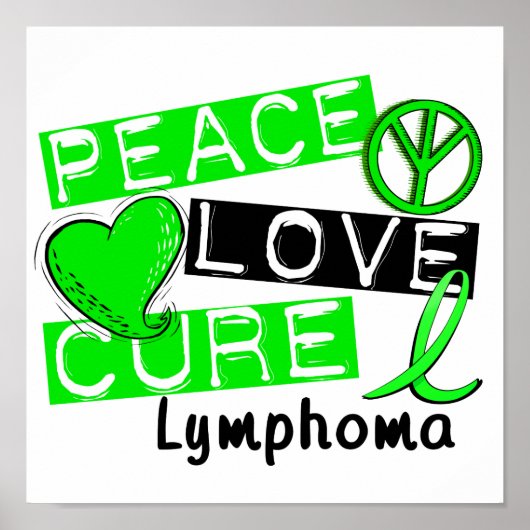 Poster Peace Love Cure Lymphoma (Devant)