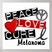 Poster Peace Love Cure Melanoma (Devant)