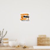 Poster Peace Love Cure Multiple Sclérose MS (Cuisine)