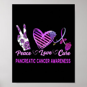 Poster Peace Love Cure Pancréatic Cancer Awareness 1