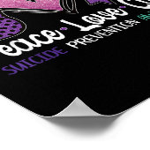 Poster Peace Love Cure Prévention du suicide (Coin)