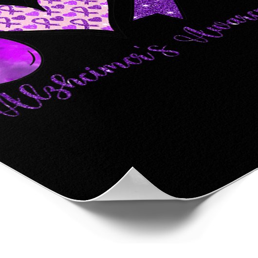 Poster Peace Love Cure Purple Ribbon Alzheimer Lauréats d (Coin)