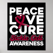Poster Peace Love Cure Sickle Cell Awareness 1 (Devant)