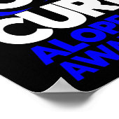 Poster Peace Love Cure Support Alopecia Awareness Ruban (Coin)