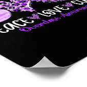 Poster Peace Love Cure Tournesol Leopard Overdose (Coin)