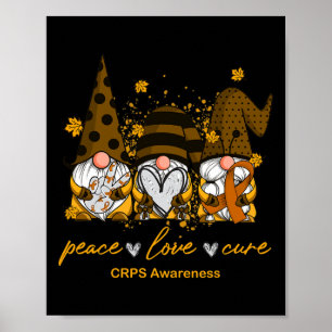 Poster Peace Love Cure Trois Gnomes Orange Ribbon Crps Aw