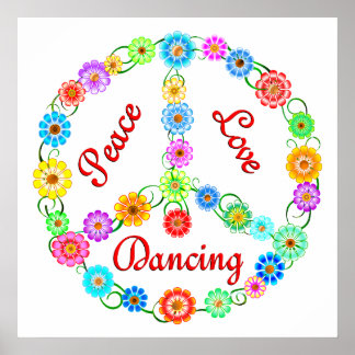 Poster Peace Love Dancing