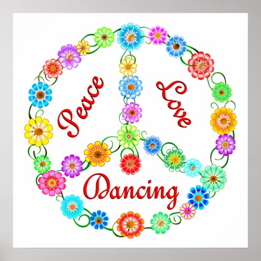 Poster Peace Love Dancing (Devant)