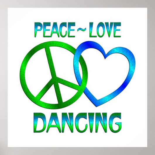 Poster Peace Love DANCING (Devant)